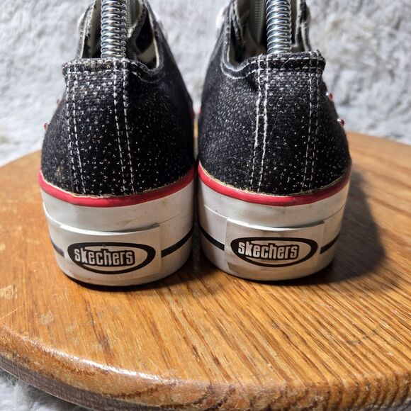 Skechers Somethin’ Else Womens Size 8.5 Y2K Red/White Glitter Gem Platform Shoes - Picture 3 of 11